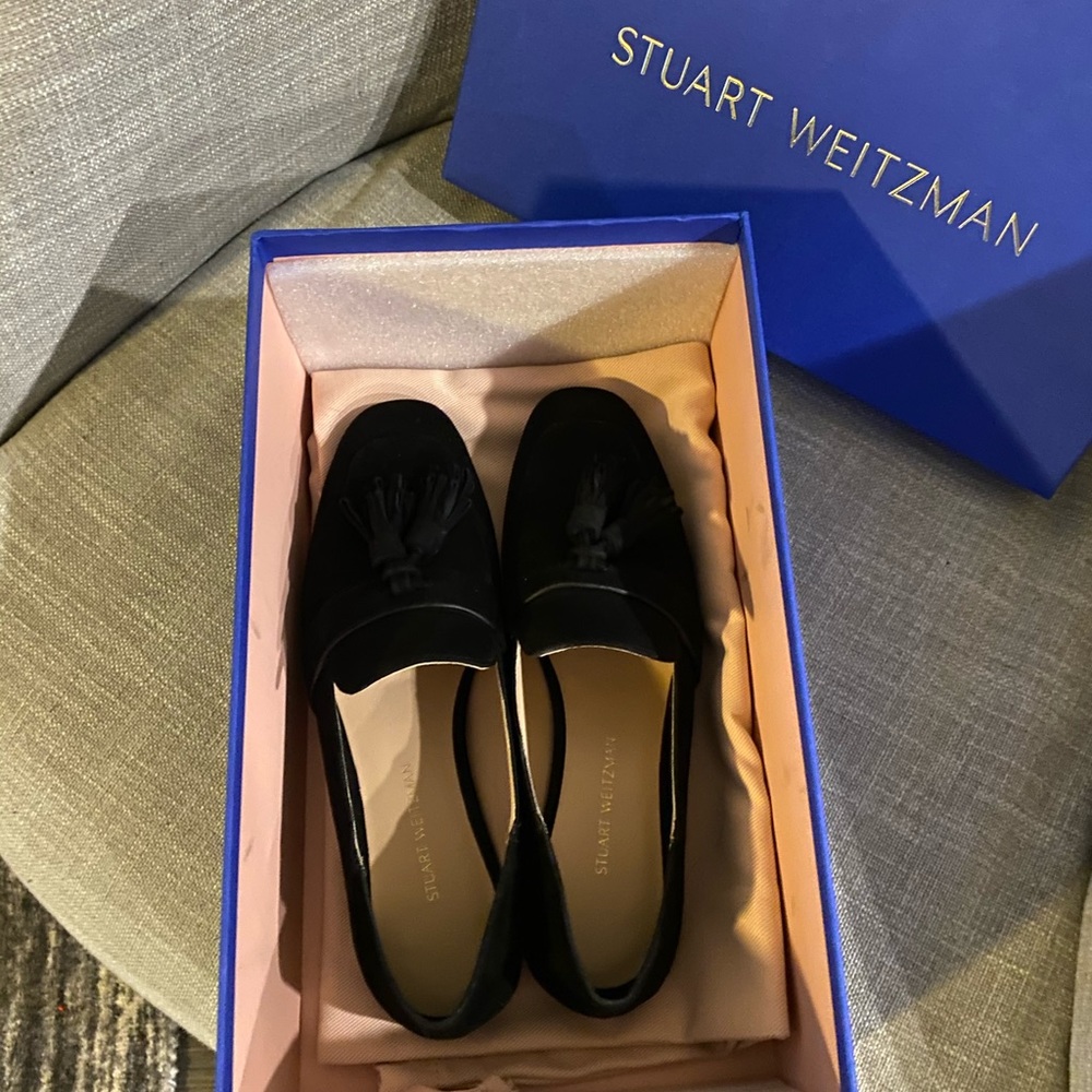 FLASH SALE Stuart Weitzman NYSA black suede loafer
